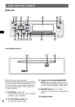 Предварительный просмотр 8 страницы Sony MEX-DV1000 - Cd/dvd Receiver, Mp3/wma Player Operating Instructions Manual