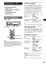 Предварительный просмотр 19 страницы Sony MEX-DV1000 - Cd/dvd Receiver, Mp3/wma Player Operating Instructions Manual