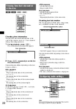 Предварительный просмотр 22 страницы Sony MEX-DV1000 - Cd/dvd Receiver, Mp3/wma Player Operating Instructions Manual