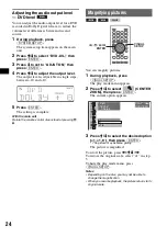 Предварительный просмотр 24 страницы Sony MEX-DV1000 - Cd/dvd Receiver, Mp3/wma Player Operating Instructions Manual