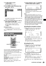 Предварительный просмотр 29 страницы Sony MEX-DV1000 - Cd/dvd Receiver, Mp3/wma Player Operating Instructions Manual