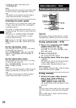 Предварительный просмотр 32 страницы Sony MEX-DV1000 - Cd/dvd Receiver, Mp3/wma Player Operating Instructions Manual