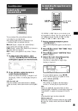 Предварительный просмотр 35 страницы Sony MEX-DV1000 - Cd/dvd Receiver, Mp3/wma Player Operating Instructions Manual