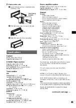 Предварительный просмотр 49 страницы Sony MEX-DV1000 - Cd/dvd Receiver, Mp3/wma Player Operating Instructions Manual