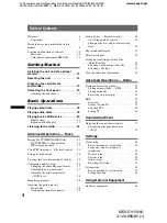 Preview for 4 page of Sony MEX-DV1500U Operating Instructions Manual