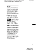 Preview for 7 page of Sony MEX-DV1500U Operating Instructions Manual