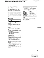 Preview for 21 page of Sony MEX-DV1500U Operating Instructions Manual