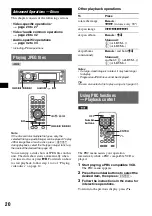 Preview for 20 page of Sony MEX-DV2000 - DVD Player With Radio Operating Instructions Manual