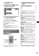 Preview for 25 page of Sony MEX-DV2000 - DVD Player With Radio Operating Instructions Manual