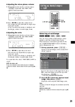 Preview for 31 page of Sony MEX-DV2000 - DVD Player With Radio Operating Instructions Manual