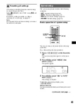 Preview for 43 page of Sony MEX-DV2000 - DVD Player With Radio Operating Instructions Manual