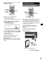 Preview for 47 page of Sony MEX-DV2000 - DVD Player With Radio Operating Instructions Manual