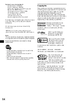 Preview for 54 page of Sony MEX-DV2000 - DVD Player With Radio Operating Instructions Manual