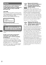 Предварительный просмотр 2 страницы Sony MEX-DV800 Operating Instructions Manual