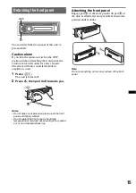 Предварительный просмотр 15 страницы Sony MEX-DV800 Operating Instructions Manual