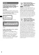 Предварительный просмотр 2 страницы Sony MEX-DV900 Operating Instructions Manual