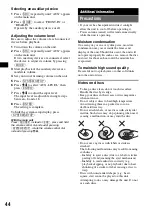 Предварительный просмотр 44 страницы Sony MEX-DV900 Operating Instructions Manual