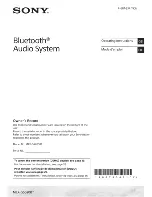 Предварительный просмотр 1 страницы Sony MEX-GS620BT Operating Instructions Manual