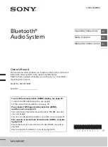Sony MEX-M100BT Operating Instructions Manual preview