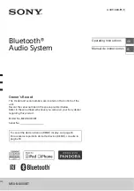 Preview for 1 page of Sony MEX-N4000BT Operating Instructions Manual