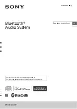 Предварительный просмотр 1 страницы Sony MEX-N4050BT Operating Instructions Manual