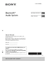 Preview for 1 page of Sony MEX-N4280BT Operating Instructions Manual