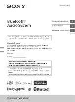 Sony MEX-N5100BT Operating Instructions Manual preview