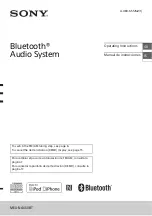 Preview for 1 page of Sony MEX-N6050BT Operating Instructions Manual