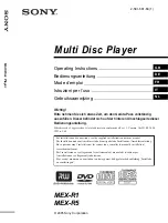 Preview for 1 page of Sony MEX-R1 Operating Instructions Manual