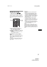 Preview for 67 page of Sony MEX-R5 - Multi Disc Player Operating Instructions Manual