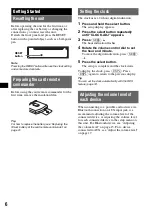 Предварительный просмотр 6 страницы Sony MEXBT2600 - Bluetooth CD Receiver Operating Instructions Manual