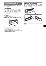 Предварительный просмотр 7 страницы Sony MEXBT2600 - Bluetooth CD Receiver Operating Instructions Manual