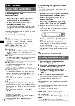 Предварительный просмотр 16 страницы Sony MEXBT2600 - Bluetooth CD Receiver Operating Instructions Manual