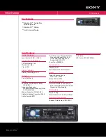 Preview for 1 page of Sony MEXBT2600 - Bluetooth CD Receiver Specifications