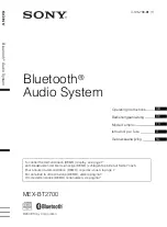 Preview for 1 page of Sony MEXBT2700 - CD Receiver With Bluetooth Hands-Free Operating Instructions Manual