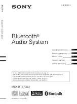 Предварительный просмотр 1 страницы Sony MEXBT5700U - CD Receiver Bluetooth Hands-Free Operating Instructions Manual