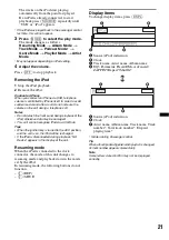 Предварительный просмотр 21 страницы Sony MEXBT5700U - CD Receiver Bluetooth Hands-Free Operating Instructions Manual