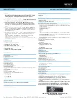 Preview for 2 page of Sony MEXBT5700U - CD Receiver Bluetooth Hands-Free Specification Sheet