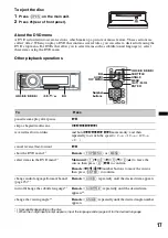 Preview for 17 page of Sony MEXDV2200 - DVD/SACD/CD Receiver Operating Instructions Manual