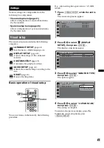 Preview for 41 page of Sony MEXDV2200 - DVD/SACD/CD Receiver Operating Instructions Manual