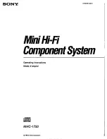 Sony MHC-1750 - Hifi Bookshelf System Operating Instructions Manual предпросмотр