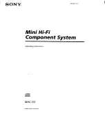 Preview for 1 page of Sony MHC-331 Primary Operating Instructions Manual