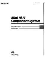 Preview for 1 page of Sony MHC-7900 Operating Instructions Manual