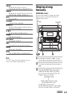 Preview for 33 page of Sony MHC-BX3 Operating Instructions Manual