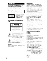 Предварительный просмотр 2 страницы Sony MHC-BX6AV Operating Instructions Manual