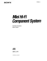 Preview for 1 page of Sony MHC-C70 Operating Instructions Manual