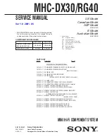 Preview for 1 page of Sony MHC-DX30 Service Manual