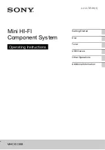 Предварительный просмотр 1 страницы Sony MHC-EC599 Operating Instructions Manual