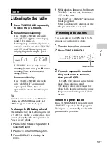 Preview for 11 page of Sony MHC-EC599 Operating Instructions Manual