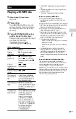 Preview for 11 page of Sony MHC-EC619iP Operating Instructions Manual